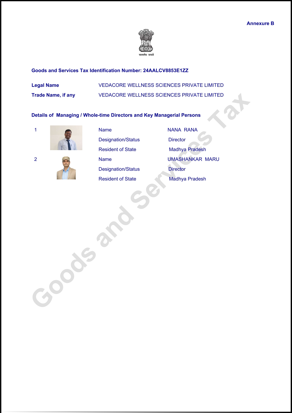 Registration Certificate